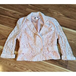Deb Y2k Pink Lace Blazer Blouse Size Medium Legally Blonde‎ Coquette Cute Barbie
